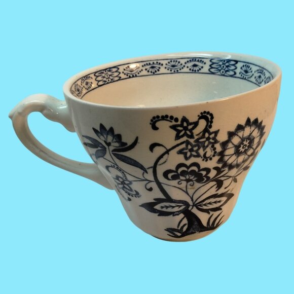 J G Meakin Blue White Floral Teacup Nordic Vintage Ceramic Cup - Picture 3 of 13